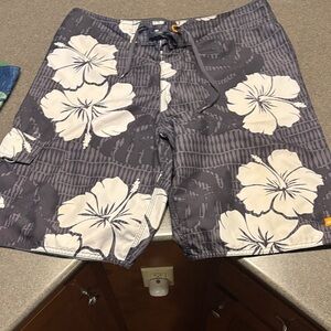Quiksilver Dark Gray Floral Board Shorts